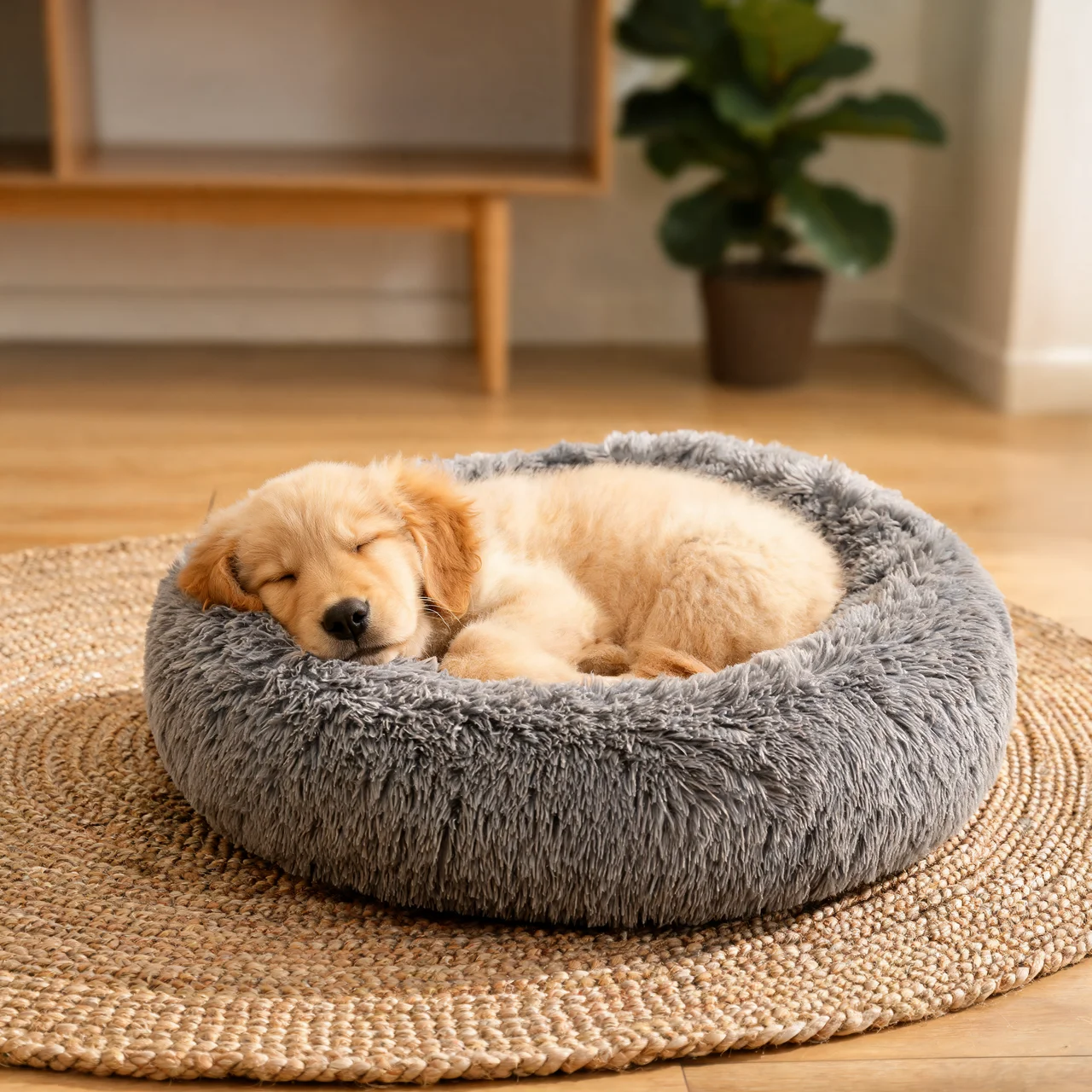 Pet relaxing in a Fenlow calming bed