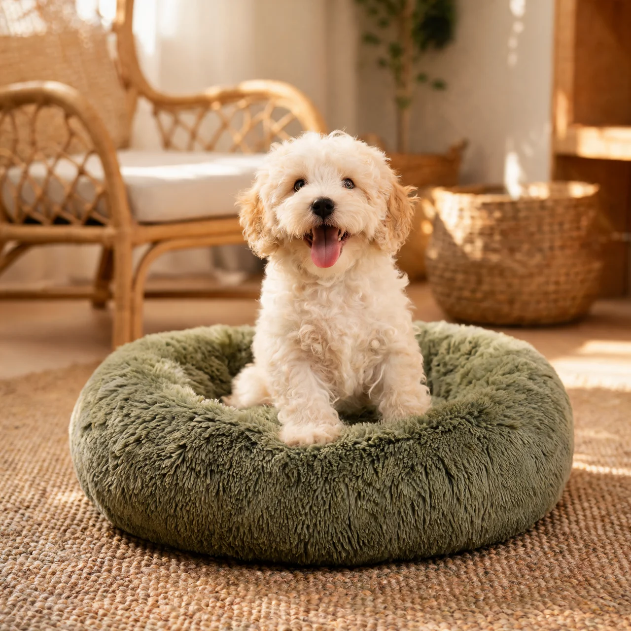 Pet relaxing in a Fenlow calming bed